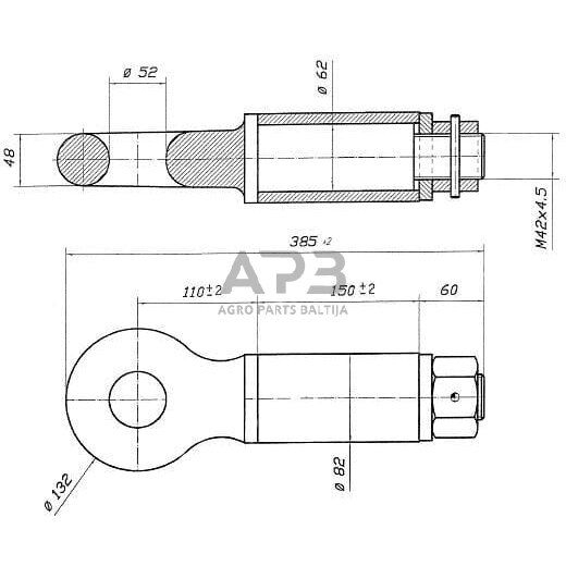 Priekabos sukabinimo kilpa apvali 15 t OTO50 1 Priekabos sukabinimo kilpa apvali 15 t OTO50 1