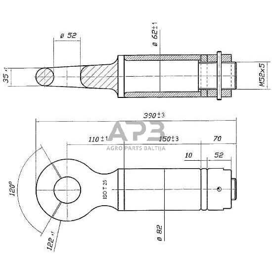 Priekabos sukabinimo kilpa apvali 25 t OTO25 1 Priekabos sukabinimo kilpa apvali 25 t OTO25 1