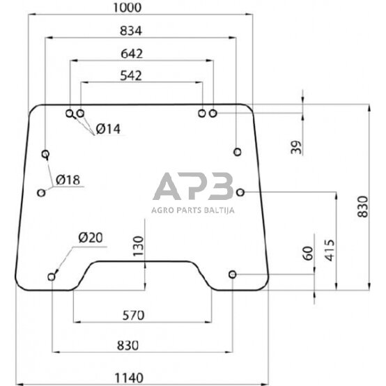 Priekinis kabinos stiklas D9031 Priekinis kabinos stiklas D9031