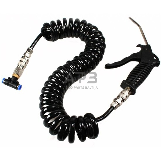 Prapūtimo pistoletas su spiraline žarna Prapūtimo pistoletas su spiraline žarna