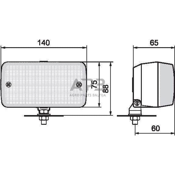 Priešrūkinis žibintas 12/24V, 140x75mm, Wesem 1400680011 1 Priešrūkinis žibintas 12/24V, 140x75mm, Wesem 1400680011 1
