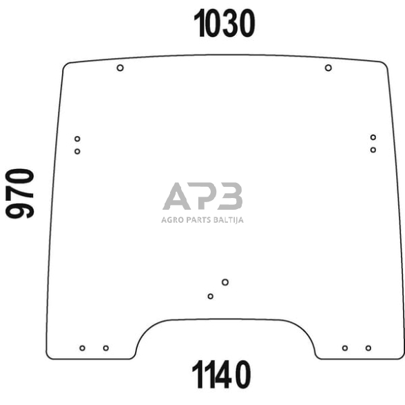 Priekinis kabinos stiklas viršutinis R264822N Priekinis kabinos stiklas viršutinis R264822N