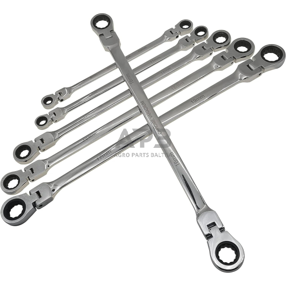 Prailg. raktų su lanksčia terkšle rinkinys 5vnt. (8-19mm) 1 Prailg. raktų su lanksčia terkšle rinkinys 5vnt. (8-19mm) 1