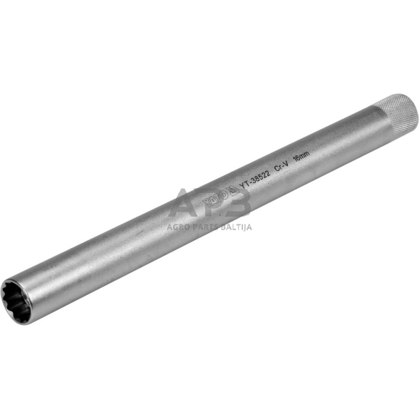 Prailginta galvutė žvakei 3/8" 16mm (plonasienė)(12-kamp) Prailginta galvutė žvakei 3/8" 16mm (plonasienė)(12-kamp)