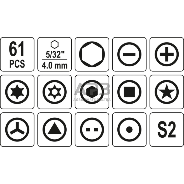 Precizinių antgalių rinkinys 61vnt 4 Precizinių antgalių rinkinys 61vnt 4