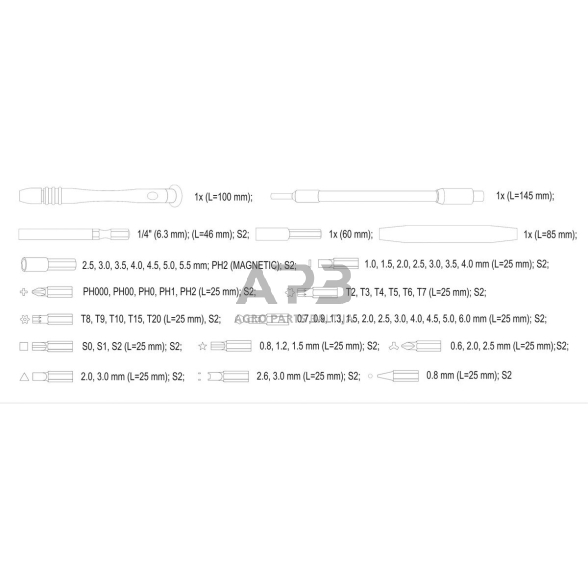 Precizinių antgalių rinkinys 61vnt 5 Precizinių antgalių rinkinys 61vnt 5