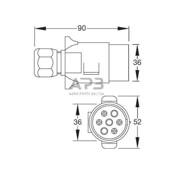 Priekabos kištukas 7 kontaktų Britax 1409901 1 Priekabos kištukas 7 kontaktų Britax 1409901 1
