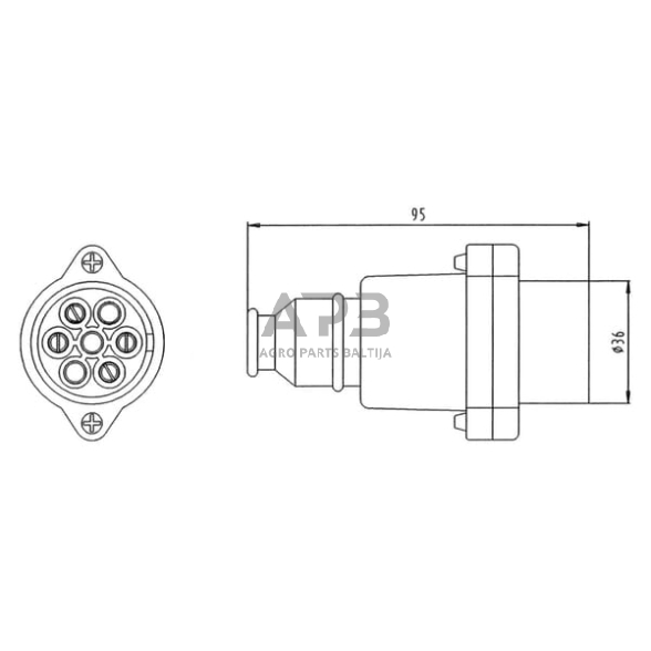 Priekabos kištukas 7 kontaktų ERICH JAEGER 201018JAE 2 Priekabos kištukas 7 kontaktų ERICH JAEGER 201018JAE 2