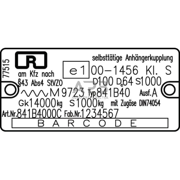 Priekabos prikabinimas automatinis 140x80mm Rockinger RO841B4000C 2