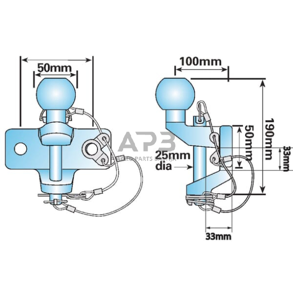 Priekabos prikabinimas su rutuliu 50 mm WSMP82 1 Priekabos prikabinimas su rutuliu 50 mm WSMP82 1