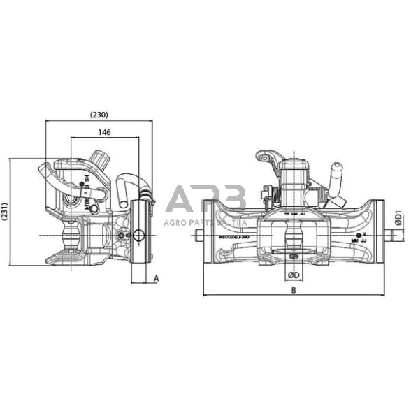 Priekabos prikabinimo įtaisas Sauermann HS16001KU32 2