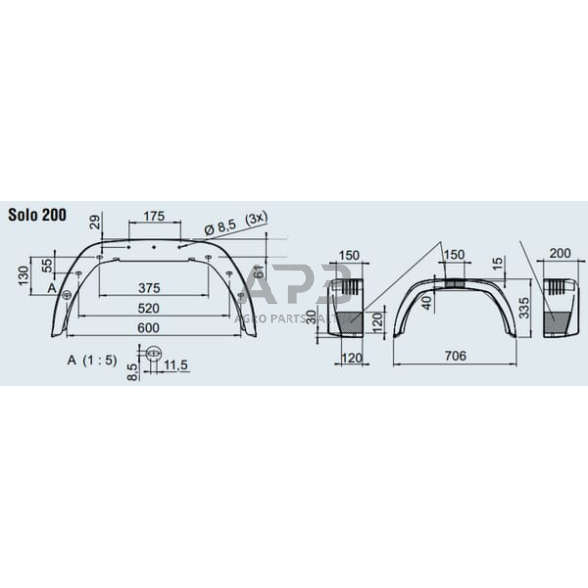Priekabos purvasaugis AL-KO BKS PVC 1259576 2 Priekabos purvasaugis AL-KO BKS PVC 1259576 2