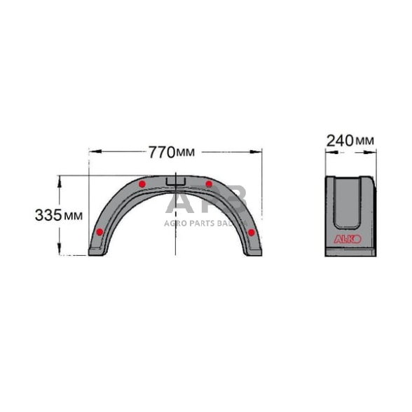 Priekabos purvasaugis AL-KO PVC E2475, 245822 2 Priekabos purvasaugis AL-KO PVC E2475, 245822 2