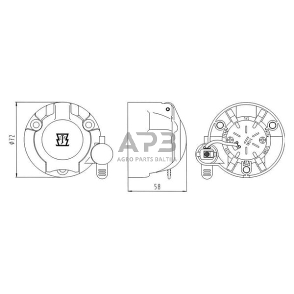 Priekabos rozetė 7 + 1 kontaktų ERICH JAEGER 101190JAE 2 Priekabos rozetė 7 + 1 kontaktų ERICH JAEGER 101190JAE 2