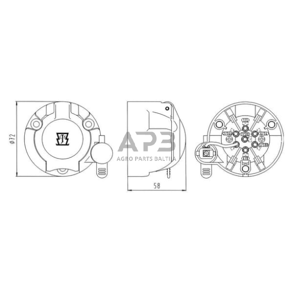 Priekabos rozetė 7 + 1 kontaktų ERICH JAEGER 101195JAE 3 Priekabos rozetė 7 + 1 kontaktų ERICH JAEGER 101195JAE 3