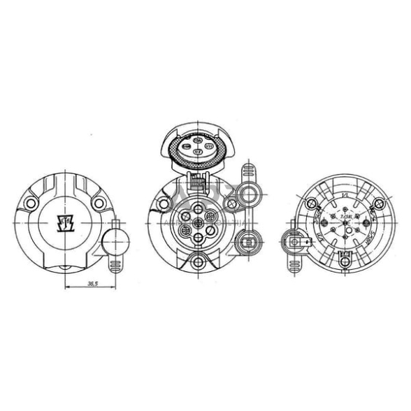 Priekabos rozetė 7 + 1 kontaktų ERICH JAEGER 101240JAE 5 Priekabos rozetė 7 + 1 kontaktų ERICH JAEGER 101240JAE 5
