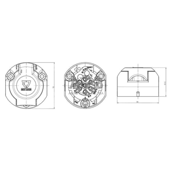 Priekabos rozetė 7 kontaktų ERICH JAEGER 101285JAE 2 Priekabos rozetė 7 kontaktų ERICH JAEGER 101285JAE 2