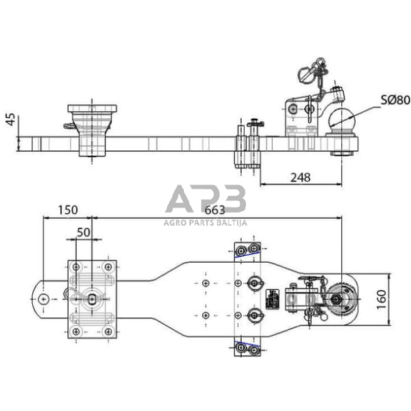 Priekabos sukabinimas su plokšte K80 Sauermann HS780NHK 1 Priekabos sukabinimas su plokšte K80 Sauermann HS780NHK 1