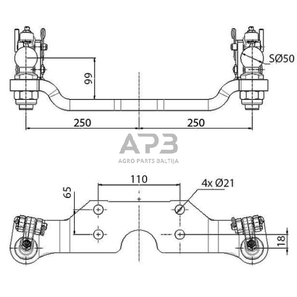 Priekabos sukabinimas su priverstiniu vairavimu Sauermann HS1271ZLLHRH 2 Priekabos sukabinimas su priverstiniu vairavimu Sauermann HS1271ZLLHRH 2