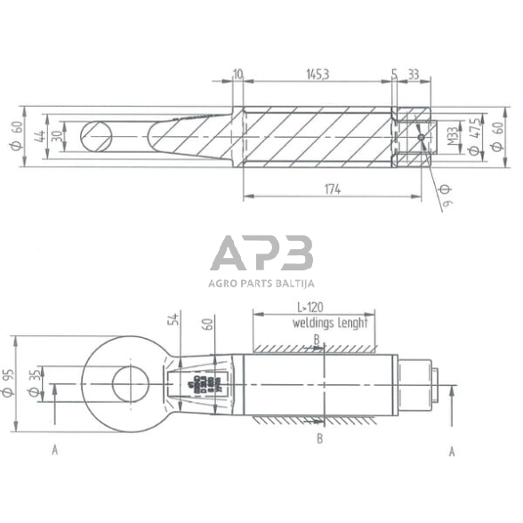 Priekabos sukabinimo kilpa apvali 35mm 11T OTO160 1 Priekabos sukabinimo kilpa apvali 35mm 11T OTO160 1
