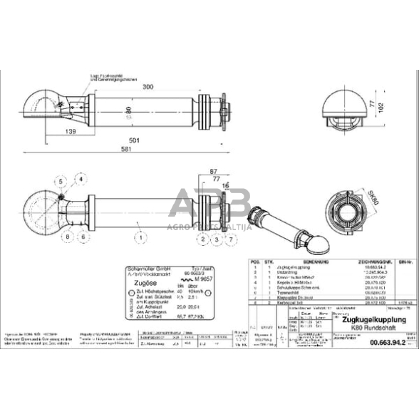 Priekabos sukabinimo kilpa apvali Scharmüller 00663942A02 1 Priekabos sukabinimo kilpa apvali Scharmüller 00663942A02 1