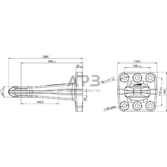 Priekabos sukabinimo kilpa su flanšu 110x100 Scharmüller 00652240A90 2 Priekabos sukabinimo kilpa su flanšu 110x100 Scharmüller 00652240A90 2
