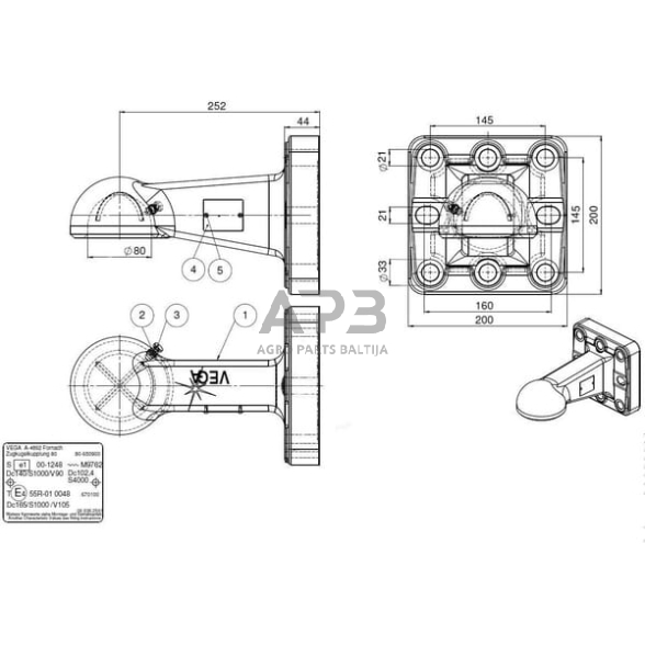 Priekabos sukabinimo kilpa su flanšu Scharmüller 00650971A02 1 Priekabos sukabinimo kilpa su flanšu Scharmüller 00650971A02 1