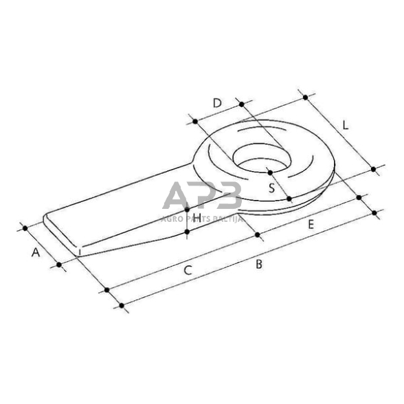 Priekabos sukabinimo kilpa virinama 65x28mm BE6528 1 Priekabos sukabinimo kilpa virinama 65x28mm BE6528 1