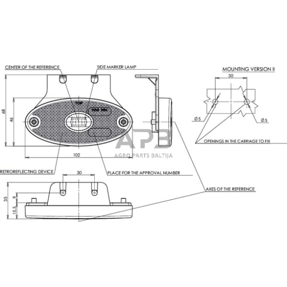 Priekabos žymeklio LED lemputė 12/24V, 102x46mm, Waś 1400300305 4 Priekabos žymeklio LED lemputė 12/24V, 102x46mm, Waś 1400300305 4