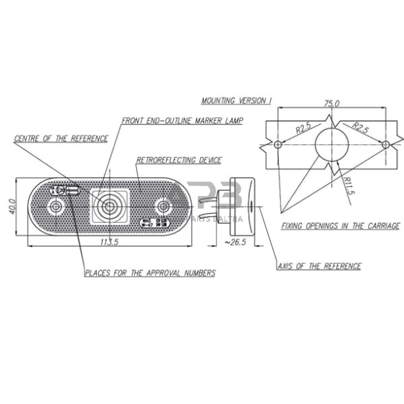 Priekabos žymeklio LED lemputė 12/24V, 113x63mm, Waś 1400690530 3 Priekabos žymeklio LED lemputė 12/24V, 113x63mm, Waś 1400690530 3