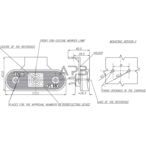 Priekabos žymeklio LED lemputė 12/24V, 113x63mm, Waś 14006905300 5 Priekabos žymeklio LED lemputė 12/24V, 113x63mm, Waś 14006905300 5