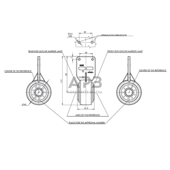 Priekabos žymeklio LED lemputė 12/24V, 117x60mm, Waś 1400300071 2 Priekabos žymeklio LED lemputė 12/24V, 117x60mm, Waś 1400300071 2
