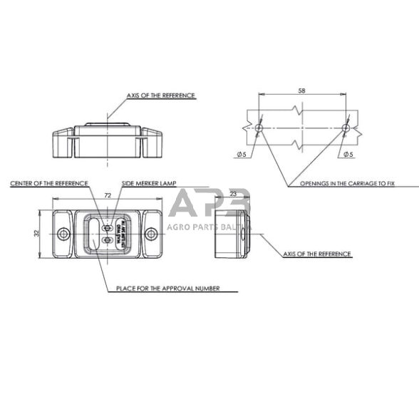 Priekabos žymeklio LED lemputė 12/24V, 72x32mm, Waś 1400690840 4 Priekabos žymeklio LED lemputė 12/24V, 72x32mm, Waś 1400690840 4