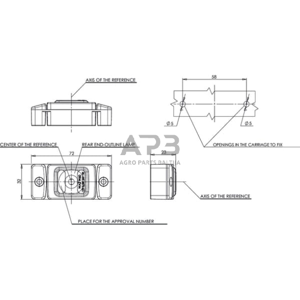 Priekabos žymeklio LED lemputė 12/24V, 72x32mm, Waś 1400690850 4 Priekabos žymeklio LED lemputė 12/24V, 72x32mm, Waś 1400690850 4