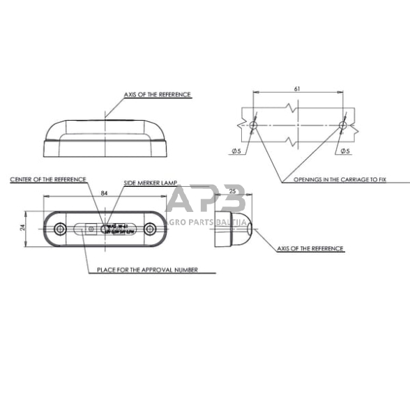 Priekabos žymeklio LED lemputė 12/24V, 84x25x24mm, Waś 1400690820 3 Priekabos žymeklio LED lemputė 12/24V, 84x25x24mm, Waś 1400690820 3