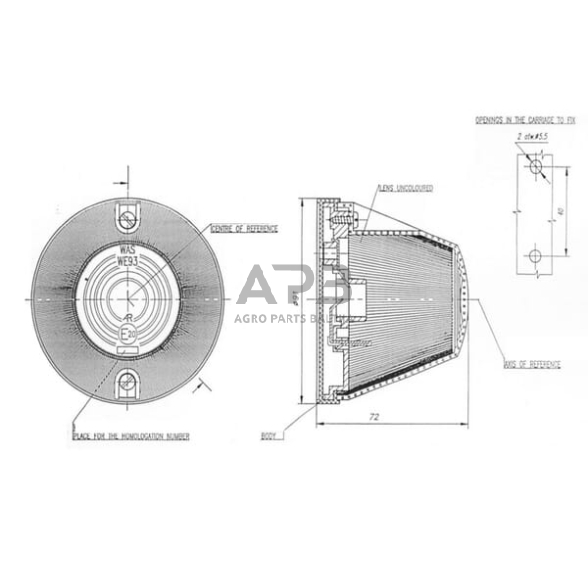 Priekabos žymeklio lemputė 12/24V, Ø91mm, Waś 1400690100 2 Priekabos žymeklio lemputė 12/24V, Ø91mm, Waś 1400690100 2