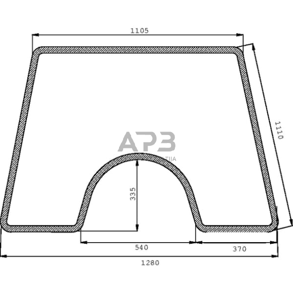 Priekinis kabinos stiklas D4068 Priekinis kabinos stiklas D4068