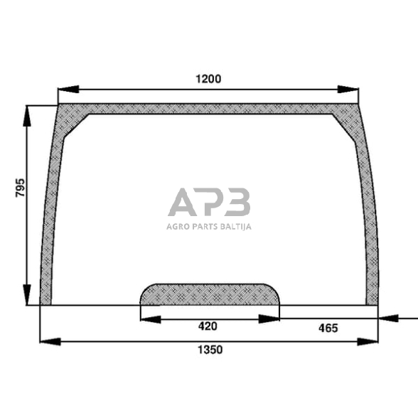 Priekinis kabinos stiklas D7320A Priekinis kabinos stiklas D7320A