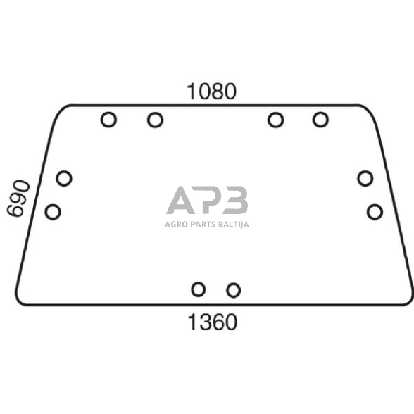 Priekinis kabinos stiklas D7712 Priekinis kabinos stiklas D7712