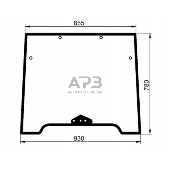 Priekinis kabinos stiklas viršutinis 00125734010N Priekinis kabinos stiklas viršutinis 00125734010N