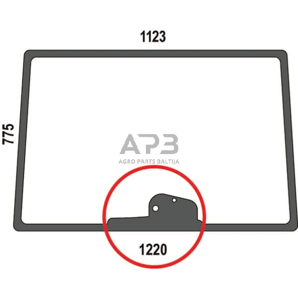 Priekinis kabinos stiklas viršutinis 002060250N Priekinis kabinos stiklas viršutinis 002060250N