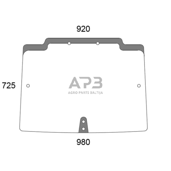 Priekinis kabinos stiklas viršutinis 44910454N Priekinis kabinos stiklas viršutinis 44910454N
