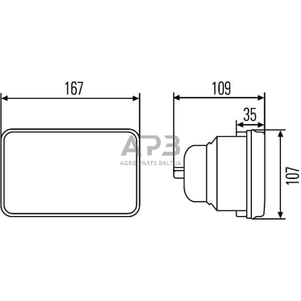 Priekinis žibintas Halogenas 12/24V, 167x107mm, Hella 1AB003177071 6 Priekinis žibintas Halogenas 12/24V, 167x107mm, Hella 1AB003177071 6