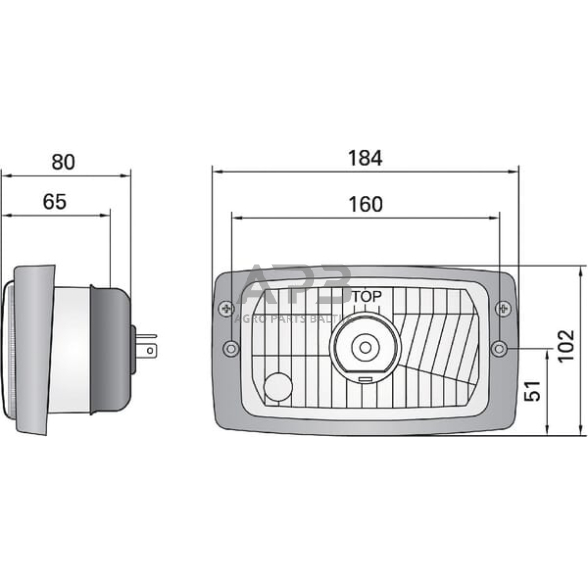 Priekinis žibintas Halogenas 12/24V, 184x102mm, LA80157 2 Priekinis žibintas Halogenas 12/24V, 184x102mm, LA80157 2