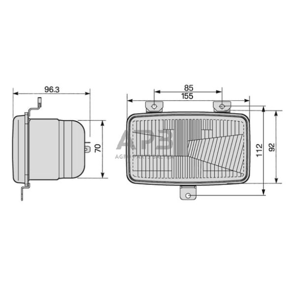 Priekinis žibintas montuojamas Halogenas 155x96.3mm, Cobo 0508330000 2 Priekinis žibintas montuojamas Halogenas 155x96.3mm, Cobo 0508330000 2