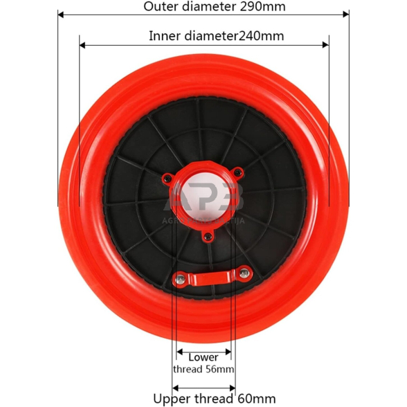 Prispaudimo plokštė tepalo preso užpildymui 290mm (56/60mm) 1 Prispaudimo plokštė tepalo preso užpildymui 290mm (56/60mm) 1
