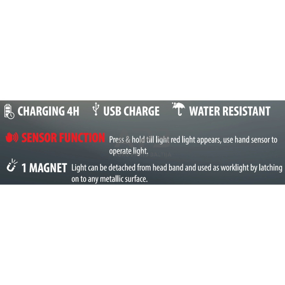 Prožektorius darbui COB (ant galvos) (įkraunamas, su magnetu) 1 Prožektorius darbui COB (ant galvos) (įkraunamas, su magnetu) 1