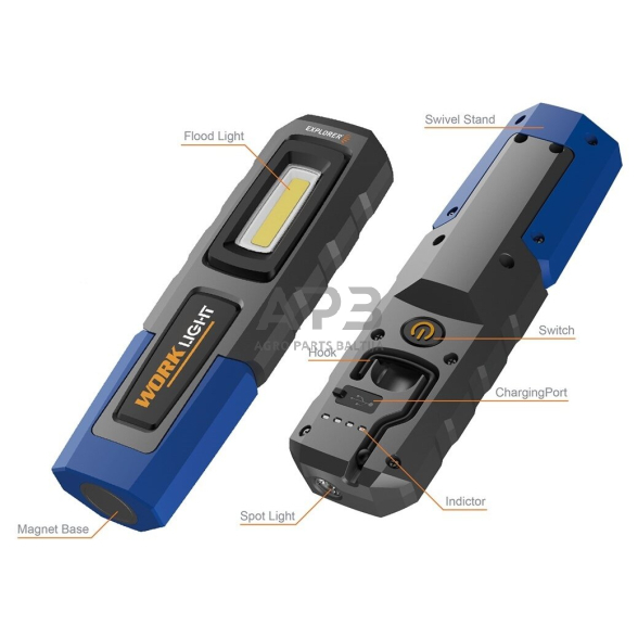 Prožektorius darbui COB+SMD (įkraunamas) 2