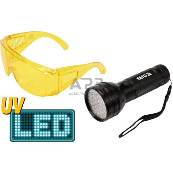 Prožektorius LED51+UV ir akiniai kondicionavimo sistemos nuotėkio aptikimui