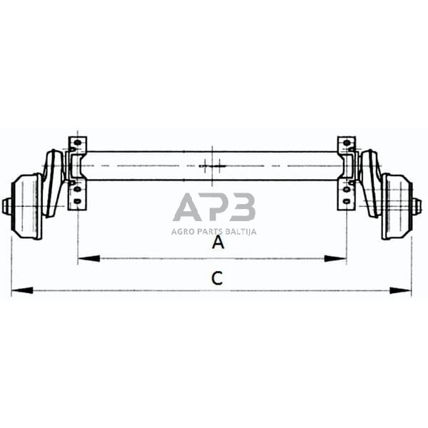 Priekabos ašis 750kg AL-KO 1422671 1 Priekabos ašis 750kg AL-KO 1422671 1